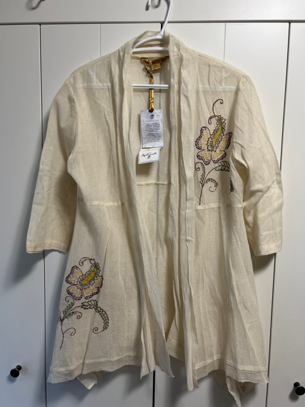 NWT April Cornell embroidered Renee Coverup size L